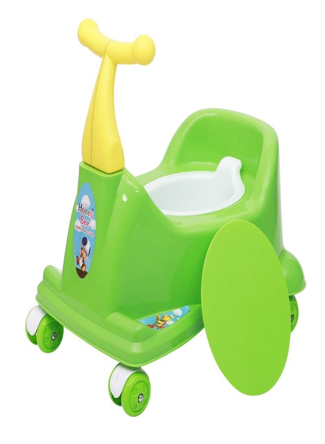 Maanit Scooter Style Baby Potty Seat With Removable Lid Bowl (Green), 1 Unit - Image 1