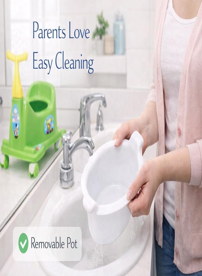 Maanit Scooter Style Baby Potty Seat With Removable Lid Bowl (Green), 1 Unit - Image 3