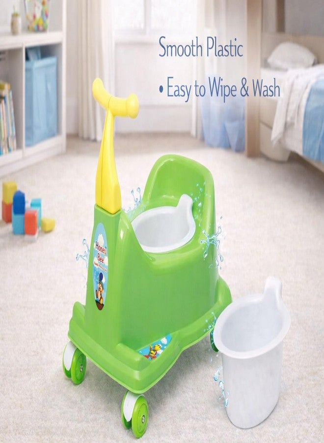 Maanit Scooter Style Baby Potty Seat With Removable Lid Bowl (Green), 1 Unit - Image 4