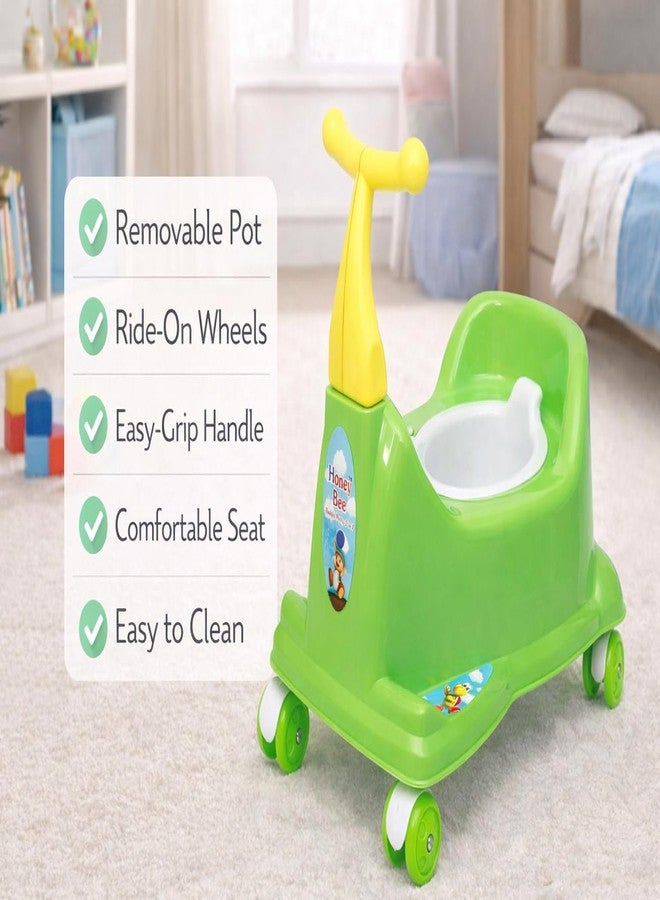 Maanit Scooter Style Baby Potty Seat With Removable Lid Bowl (Green), 1 Unit - Image 5