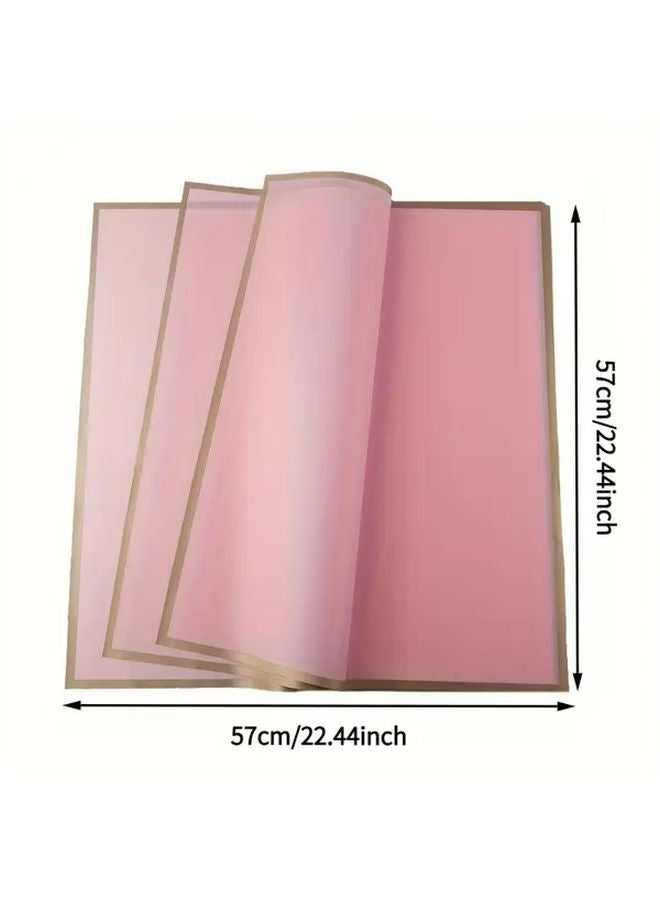 Black Floral Wrapping Paper 8 Sheets Golden Border Semi Transparent Pastel - Image 4