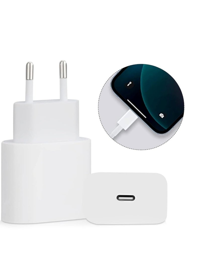 20W Type-C Fast Charging Adapter UK Plug, Compatible with iPhone & Android