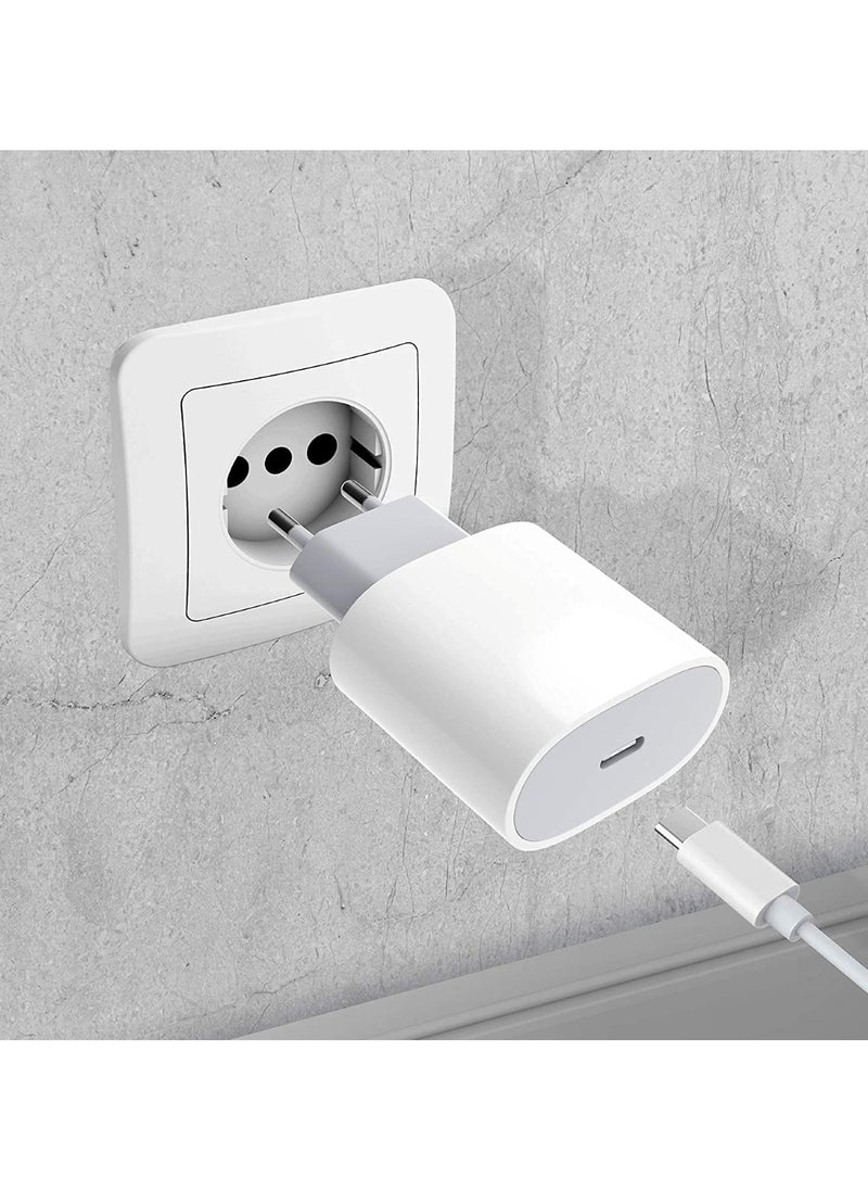 20W Type-C Fast Charging Adapter UK Plug, Compatible with iPhone & Android
