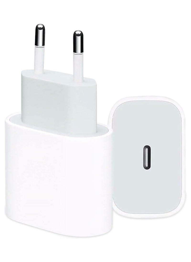 20W Type-C Fast Charging Adapter UK Plug, Compatible with iPhone & Android