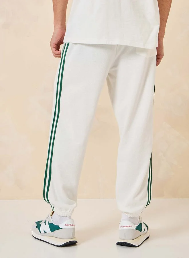 Styli Side Tape Detail Premium Terry Relaxed Fit Jogger