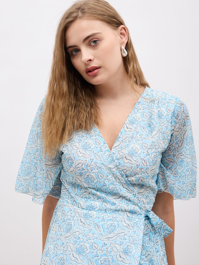 Styli Floral Print Wrap Dress - Image 4