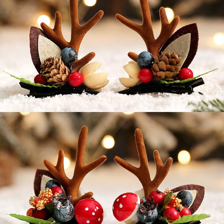 Christmas Cute Deer Horn Hairband Headwear Fairy Dress Up Hair Accessories Elk Hairpin Luminous Hairpin Sweet Mori Style - Image 4