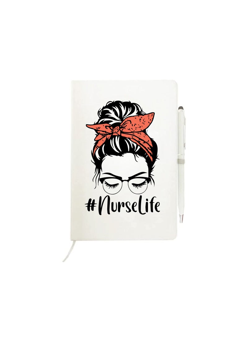 PRINTSHOP4ME Nurse Day A5 Notebook With Pen-Funny Nurse Ideas Printed Designs-Appreciation Gifts And Nursing Student Gifts-60 Pages-Thank you Gift Stationery - Image 1