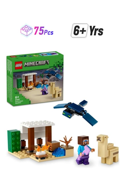 LEGO Minecraft Steve's Desert Expedition 21251 Building Blocks Toy Set (75 Pieces)