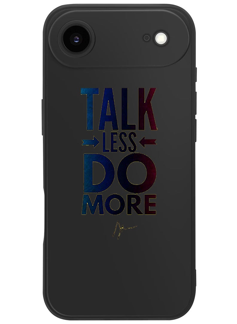 Theodor Protective Slim Fit Case Liquid Silicone Cover with Full Body Protection Anti-Scratch Shockproof Case For Apple iPhone 17 Air (Black) talk less do more - Image 1