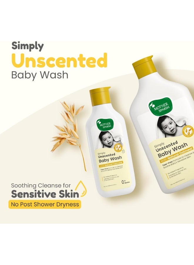 Mother Sparsh Simply Unscented Baby Wash with Natural Oatmeal - 400ml - Image 3