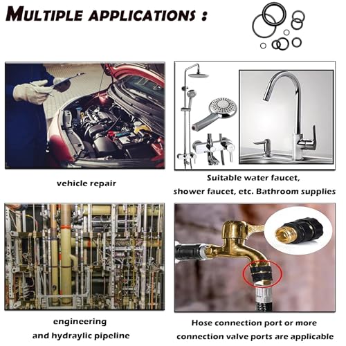 ZDBB 1010 Pcs Rubber O Rings Kit 22 Size Universal O-Ring Assortment Set for Automotive Faucet Pressure Washers Plumbing Sealing Repair,Air or Gas Connections,Resist Oil and Heat - Image 3