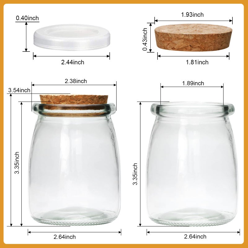 Brajttt Mini Yogurt Jars 30 Pack, 7 oz Glass Favor Jars with Cork Lids, Pudding Containers with Lids, Mason Jar Wedding Favors Honey Pot with Label Tags and String - Image 3