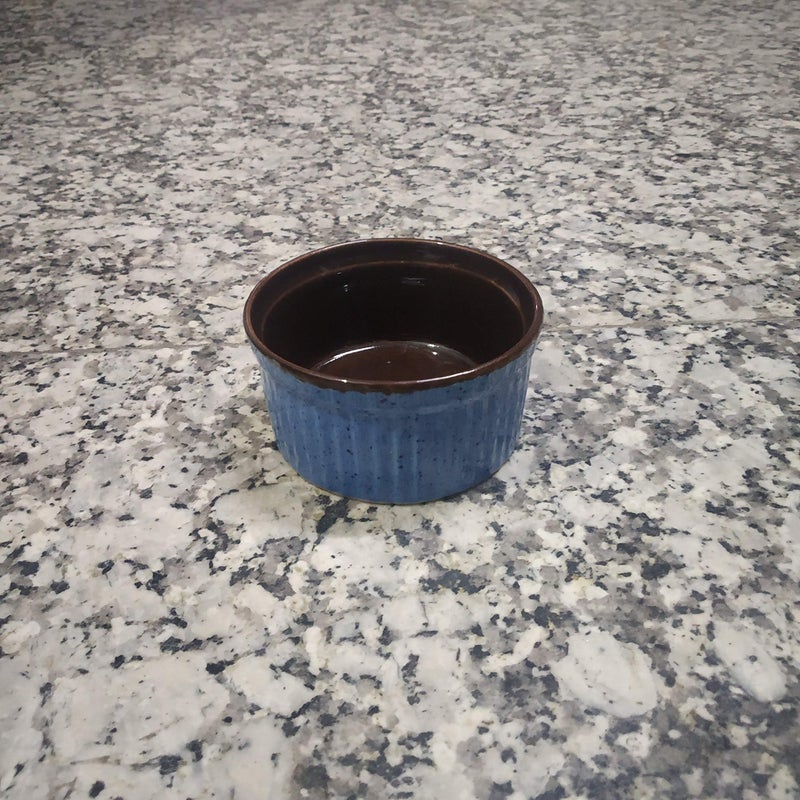 Caffeine Ceramic Handmade 'Brown & Blue' ramekins Bowl (set of 2, 150 ml) - Image 2