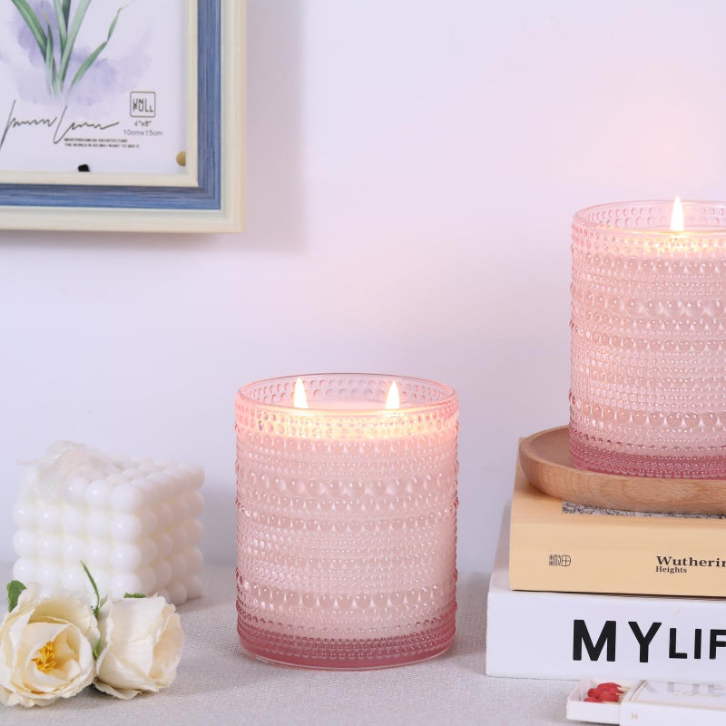 DARJEN 8 Pack Pink Candle Jars for Making Candles- 14 OZ Empty Glass Candle Making Jars with Bamboo Lids and Labels, Candle Containers Candle Making Supplies for DIY Gifts - Image 5