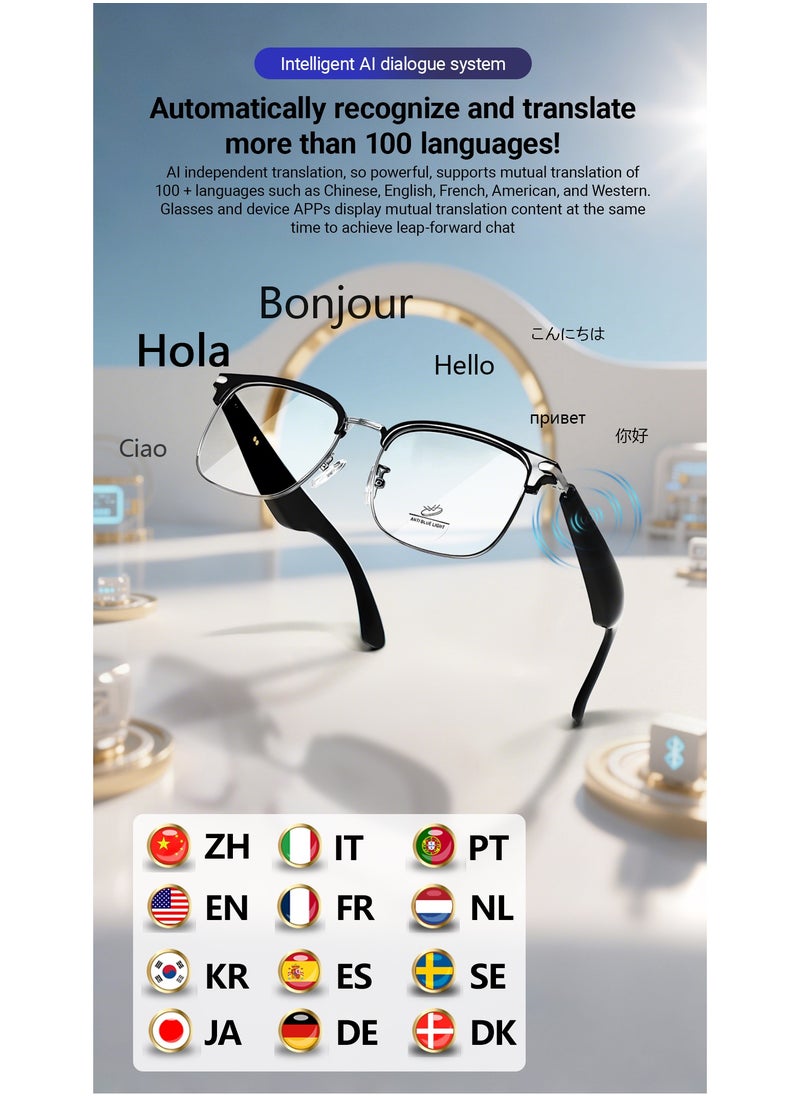 Generic Multi-functional Music Play Phone Answering AI Simultaneous Translation Smart Wireless Bluetooth Glasses Anti-Blue Light Glasses  - Image 4