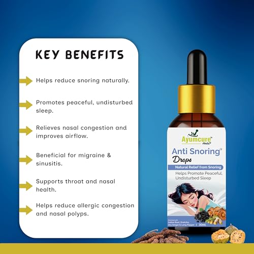 Ayumcure Anti Snoring Drops 30ML| Herbal Nasal Drops for Snoring Relief & Better Sleep | With Indian Bael, Draksha, Dry Ginger & Long Pepper | Improves Breathing | 100% Natural for Men & Women ( pack of 2 ) - Image 4