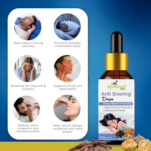 Ayumcure Anti Snoring Drops 30ML| Herbal Nasal Drops for Snoring Relief & Better Sleep | With Indian Bael, Draksha, Dry Ginger & Long Pepper | Improves Breathing | 100% Natural for Men & Women ( pack of 2 ) - Image 5