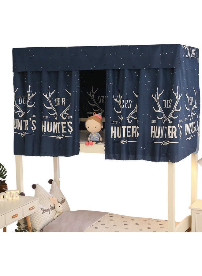 NIBEMINENT Upper Deck Curtain With Forest Fawn Design Cotton Blue 195 x 90 115cm