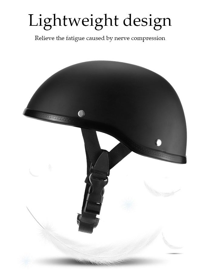 DUNISO Motorcycle Half Helmet, Multifunctional Breathable Open Face Helmet，Retro Harley Scooter Helmet，With Adjustable Buckle , Shockproof And Fall Proof, Suitable For Both Men And Women，Suitable For Riding Bicycles, Motorcycles, Skateboards ﻿  - Image 5