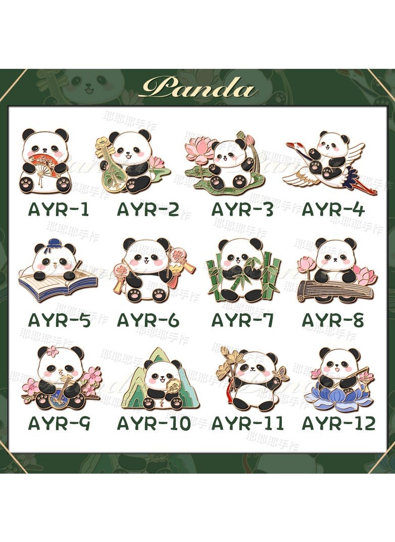 xozgdovg 12-piece Panda National Fashion cute refrigerator decal decoration  - Image 1