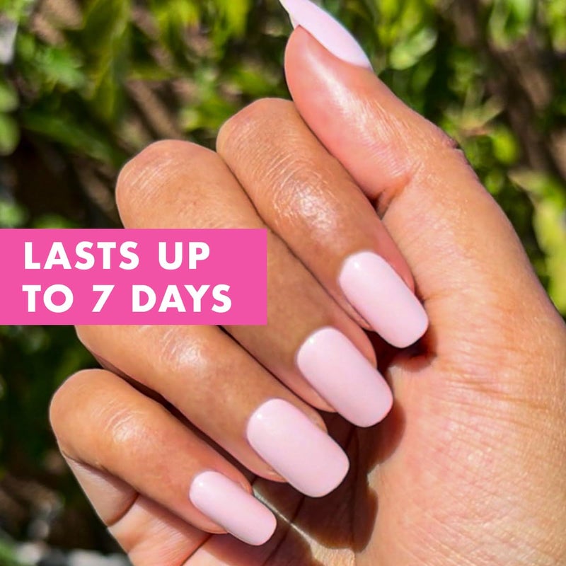 Olive & June Classic Super Stick Mani Press On Nails | No Glue Needed | 32 Tab Nails 16 Sizes | Non-Toxic Tabs Non-Damaging 7-Day Wear | Spring Flowers & Patterns | Short, Squoval | Tutu Pastel Pink - Image 3