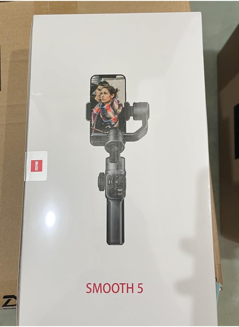 زيون - ZHIYUN Smooth 5 [Official] Gimbal Stabilizer for Smartphones iPhone 13 Pro Max 12 11, Android and iPhone Gimbal 3 Axis with Tripod - Image 1