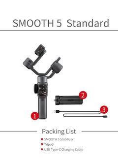 Zhiyun ZHIYUN Smooth 5 [Official] Gimbal Stabilizer for Smartphones iPhone 13 Pro Max 12 11, Android and iPhone Gimbal 3 Axis with Tripod  - Image 2