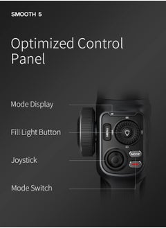 Zhiyun ZHIYUN Smooth 5 [Official] Gimbal Stabilizer for Smartphones iPhone 13 Pro Max 12 11, Android and iPhone Gimbal 3 Axis with Tripod  - Image 4
