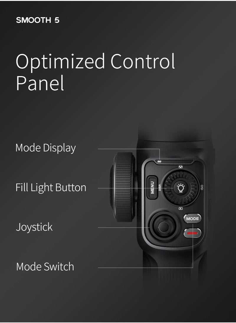 زيون - ZHIYUN Smooth 5 [Official] Gimbal Stabilizer for Smartphones iPhone 13 Pro Max 12 11, Android and iPhone Gimbal 3 Axis with Tripod - Image 1
