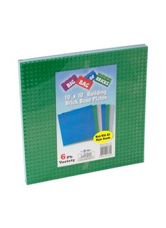 SCS Direct Bricks Building Blocks Baseplates Large 10" X 10" Stackable Baseplate Variety Pack Plates With Dual Connectivity(6 Pk) Compatible With And Tight Fit All Major Building Blocks Brands  - Image 4