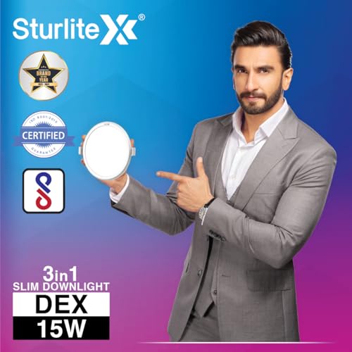 Sturlite Dex 15W (3 in1) Round LED Downlight|Warm, Neutral & Cool White Color Temperature|1500 Lumens with CRI Tech for Various Ceiling Types and Rooms - (Pack of 6) - Image 2
