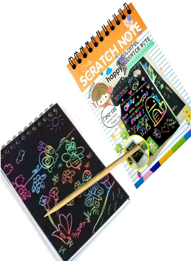 SNAPTRON Return Gifts for Birthday for Kids Party Bulk - 6Pcs Scratch Book for Kids, Magic Book for 3 4 5 6 7 for Return Gifts for Kids| Magical Color Rainbow Sheets| DIY Kit Art & Craft Note Book - Image 5