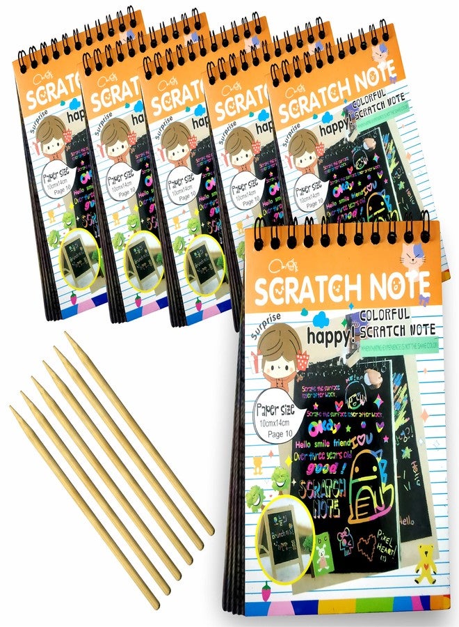 SNAPTRON Return Gifts for Birthday for Kids Party Bulk - 6Pcs Scratch Book for Kids, Magic Book for 3 4 5 6 7 for Return Gifts for Kids| Magical Color Rainbow Sheets| DIY Kit Art & Craft Note Book - Image 1