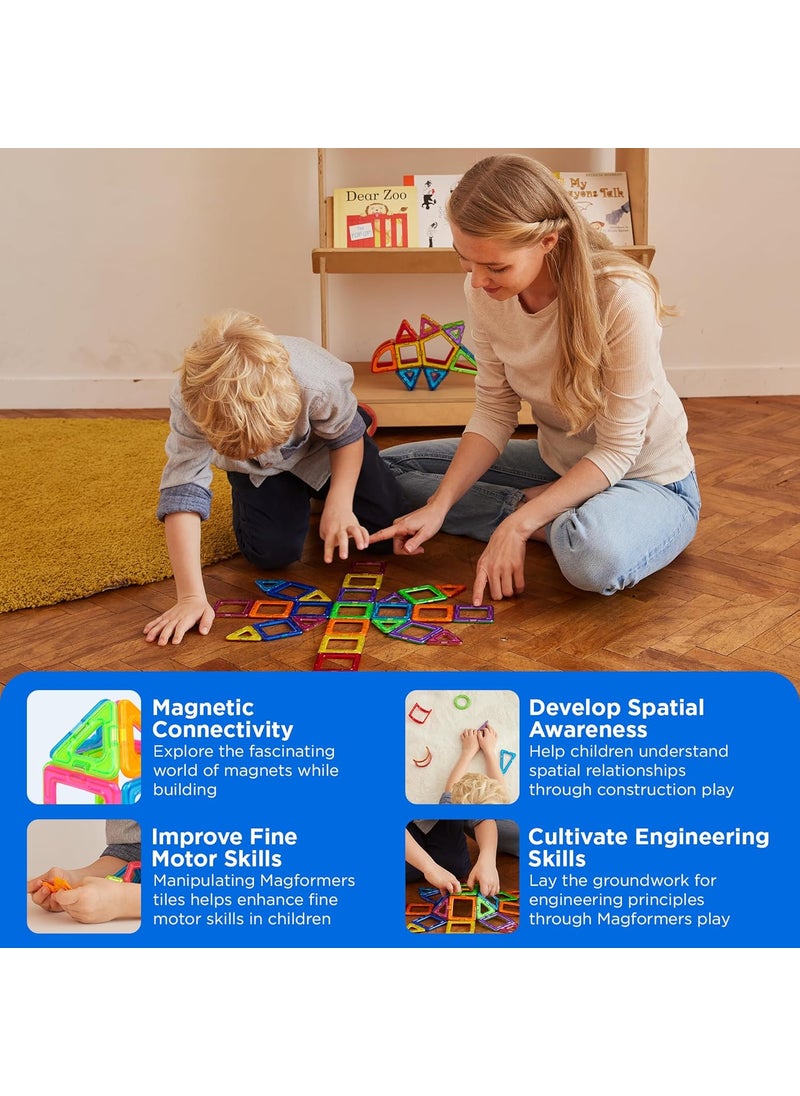 Magformers Magformers Neon 14PC Set  Magnetic Tiles Building Blocks Educational STEM Toy Set  Magnetic Building Tiles for Kids to Develop ProblemSolving Abilities and Shape Recognition  - Image 3