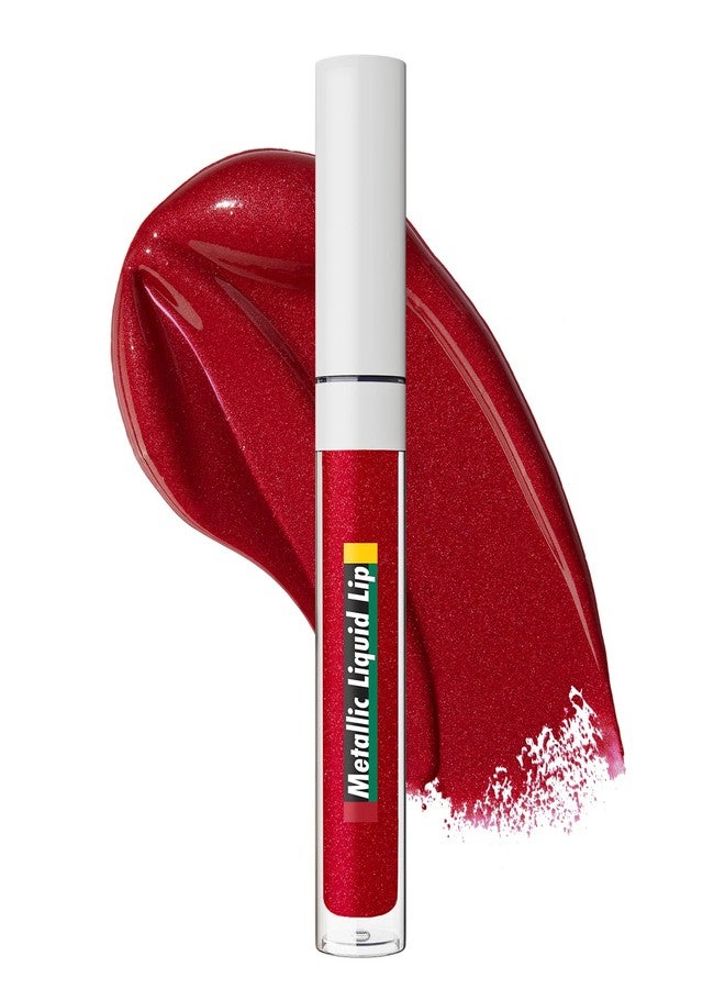 Black Radiance Cross Colours Metallic Liquid Lip, Moisture-Rich Ultra Glossy Finish, Pigment-Loaded Formula with Micro Glitter, Soft Paddle Applicator, Cruelty-Free - Vixen Red - Image 1