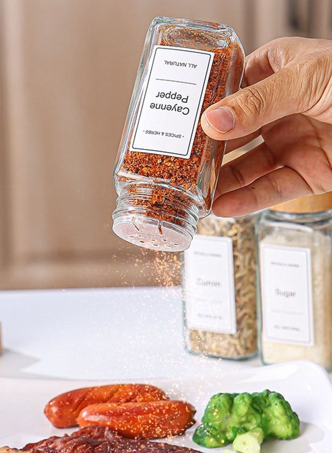 HOOPZOZA 24 PCS Glass Jars with Lids 120ml Airtight Spice Jars Set with Extra Labels Funnel and Brush Included Square Spice Containers for Dry Food Canisters Spice Coffee Beans Candy Nuts Herbs - Image 3