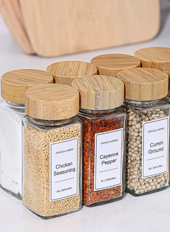 HOOPZOZA 24 PCS Glass Jars with Lids 120ml Airtight Spice Jars Set with Extra Labels Funnel and Brush Included Square Spice Containers for Dry Food Canisters Spice Coffee Beans Candy Nuts Herbs - Image 5