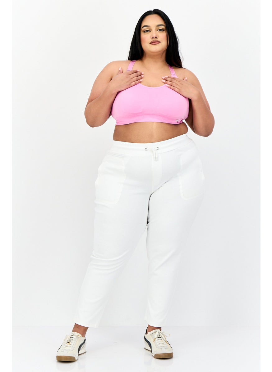 PUMA Women Plus Size Solid  Padded Training Bra, Pink  - Image 4