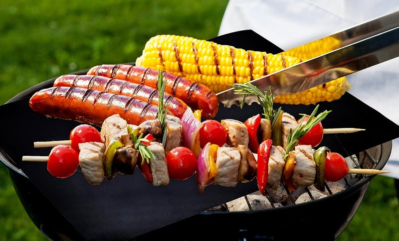 Masirs Grilling Mat  Prevent Food from Sticking to or Falling Through The Grate The Reusable BBQ Grill Mat Will Produce Professional Quality Barbecues Use it in The Oven Microwave Set of 5 - Image 2