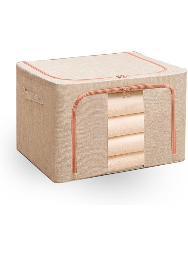 Green Tiger Cloth Drawer Storage Organizer Boxes,Stackable Clothes Storage Organizer with Transparent Mesh Window and Handle, Store bag for Clothing, Bras, Sweaters,Leggings, Jeans, (khaki)