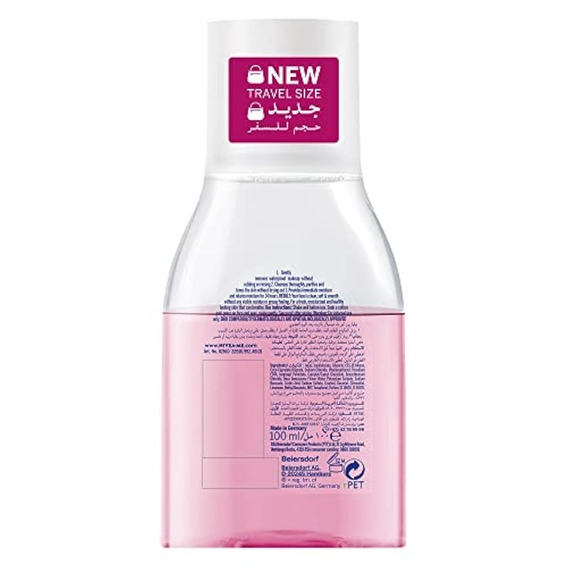 NIVEA Face Micellar Water Makeup Remover, Rose Care Biphase with Organic Rose Water, 100ml - Image 2