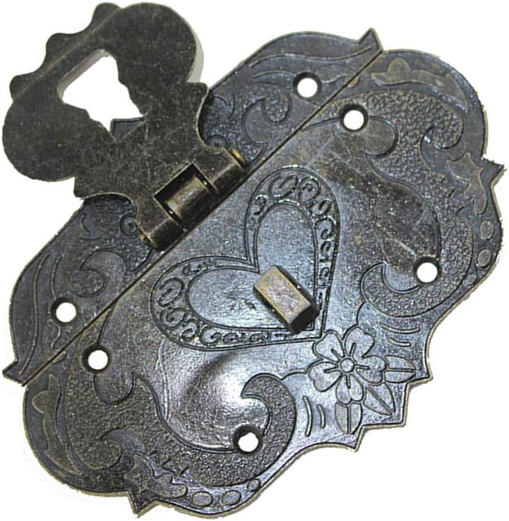 Small Antique Vintage Zinc Alloy Lock Hasps Hardware 4 Pieces Set - Image 3