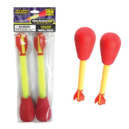 Stomp Rocket Ultra LED Rocket Refills 2 Rockets Replacement LED FoamTipped Rockets for Kids Fun Backyard Outdoor Kids Toys Gifts for Boys Girls - Image 1