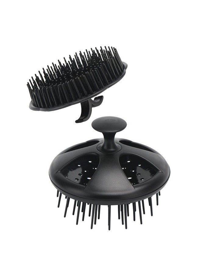 سيج بيوتي فرشاة شامبو Segbeauty، مشط استحمام مزهر لتدليك فروة الرأس، طقم أسنان طويلة وقصيرة للشعر المجعد، فرشاة تدليك فروة الرأس لنمو الشعر، فرشاة لحية، فرشاة للعناية بالحيوانات الأليفة، فرشاة العناية بالشعر الرطب والجاف، لون أسود - Image 1