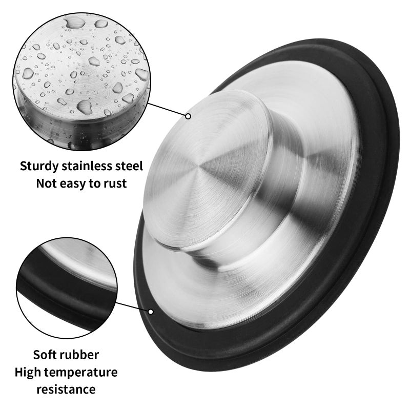 Tifanso Kitchen Sink Drain Stopper Cover  2Pcs Stainless Steel Garbage Disposal Stopper 3.34 Inch Drain Plug  Fits Standard Kitchen Sink Size Of 3-1/2 Inch - Image 4