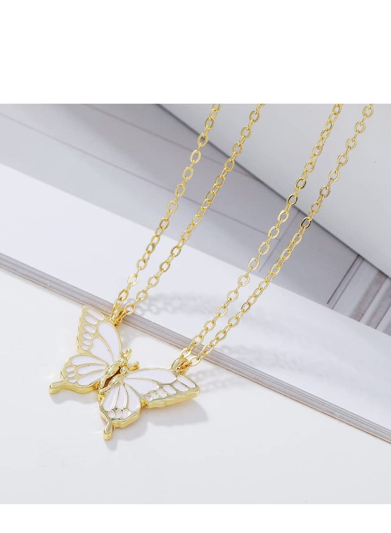SYOSI Butterfly Friendship Necklace 2PC Butterfly Necklaces for Women Butterfly Pendant Necklace BFF Necklace for 2 Women and Girl Friends Birthday Gifts Gold - Image 3