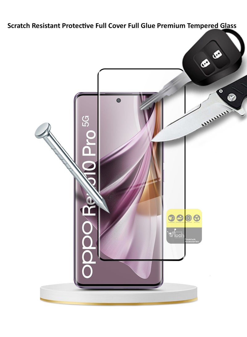 Wtech Oppo Reno10 Pro 5G 2023 Premium E2E Full Glue Full Cover Tempered Glass Screen Protector (MSGECN) - Clear/Black - Image 4