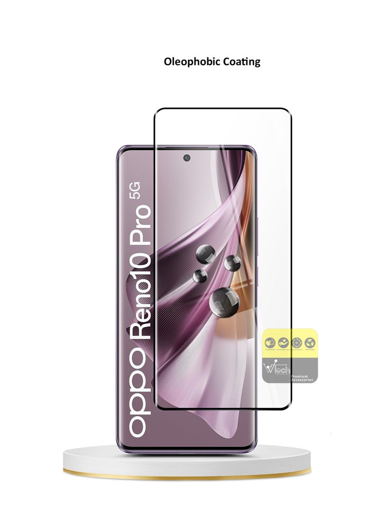 Wtech Oppo Reno10 Pro 5G 2023 Premium E2E Full Glue Full Cover Tempered Glass Screen Protector (MSGECN) - Clear/Black - Image 5