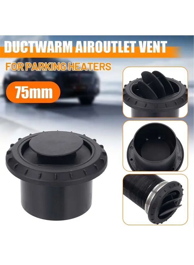 1pc 75mm Rotatable Hot Air Outlet Diesel Heater Vent For Automobile Truck Van RV Pipeline Connector - Image 1